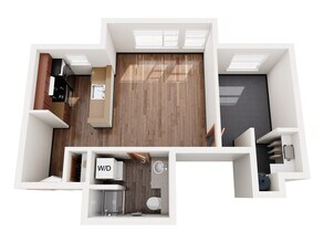535 SF - 1 Bedroom 41-4123 floor plan